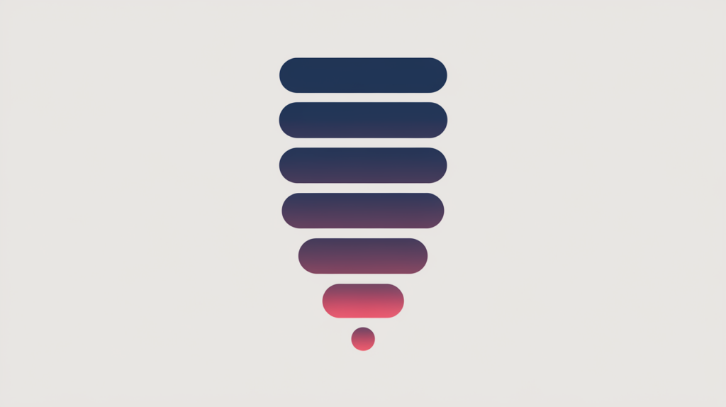 Abstract illustration of a six-level nested heading outline with the deepest H6 tier highlighted, in RankGear indigo and coral.