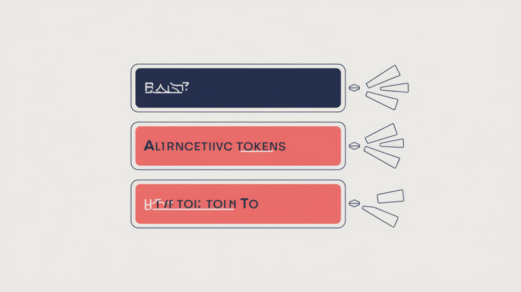 Abstract illustration of H3 headings each whole-matching one keyword variation from a set of alternatives, beside longer headings rejected for extra text, in RankGear indigo and coral.