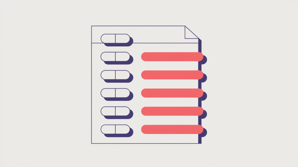 Abstract illustration of deep H4 to H6 headings whose full text exactly matches keyword variation pills, in RankGear indigo and coral.