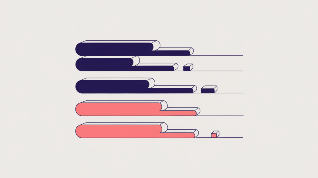 Abstract illustration of an exact phrase recurring inside longer body sentences while short fragments are filtered out, in RankGear indigo and coral.
