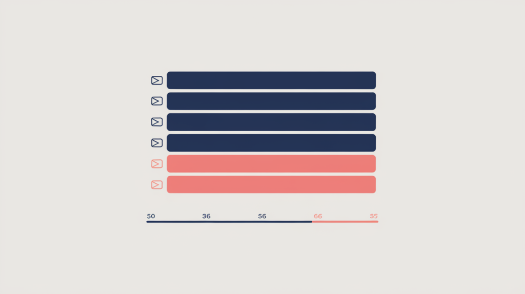 Abstract illustration of bold b-element text runs being counted within a paragraph, in RankGear indigo and coral.