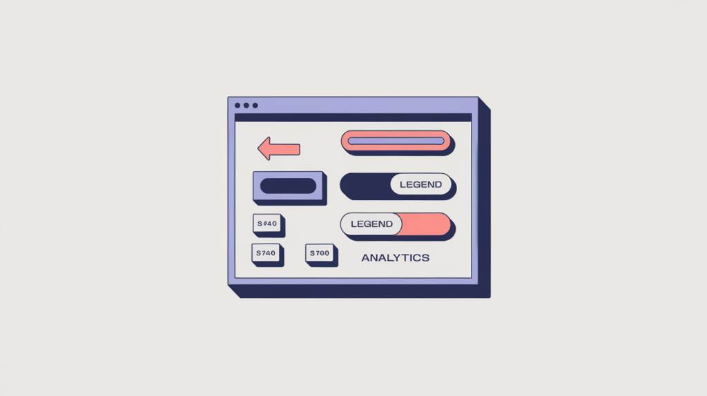 Abstract illustration of keyword variations counted inside a grouped form fieldset, in RankGear indigo and coral.