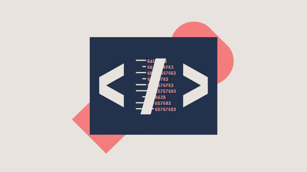 Abstract illustration of keyword variations counted inside a CSS style block, in RankGear indigo and coral.