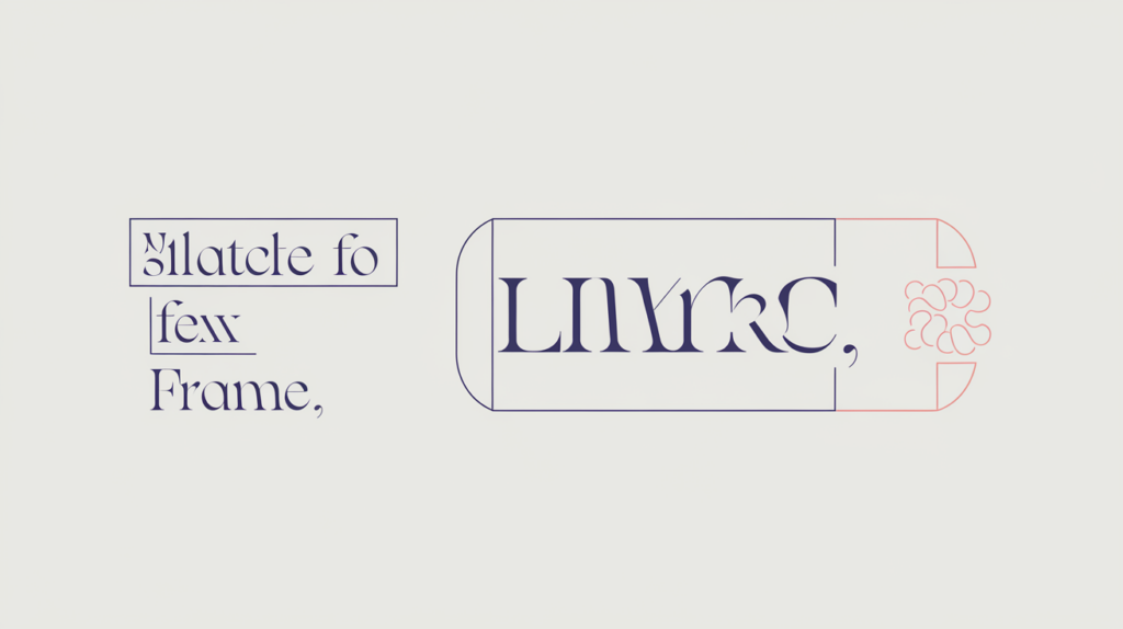 Abstract illustration of italic phrases with one whole italic element exactly matching a keyword variation, in RankGear indigo and coral.