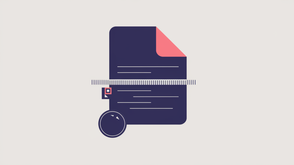 Abstract illustration of a meta robots tag being detected in a document head as a present-or-absent flag, in RankGear indigo and coral.