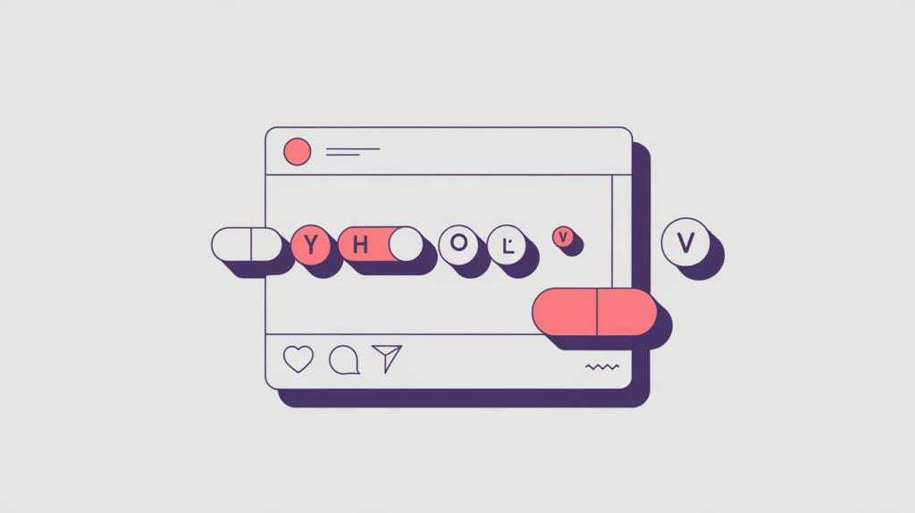 Abstract illustration of an X/Twitter social card title with counted keyword-variation tokens, in RankGear indigo and coral.