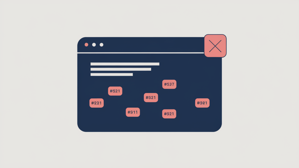Abstract illustration of a social share card description with highlighted keyword-variation matches counted inside it, in RankGear indigo and coral.