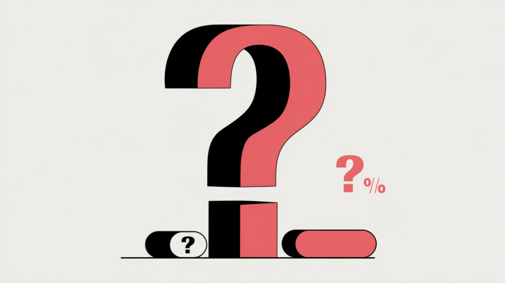 Abstract illustration of a top-level heading bar ending in a question mark being counted while a plain heading is skipped, in RankGear indigo and coral.
