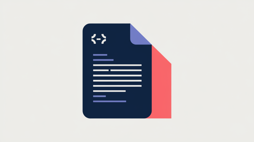 Abstract illustration of an article page carrying a JSON-LD Article structured-data tag beside a plain page, in RankGear indigo and coral.