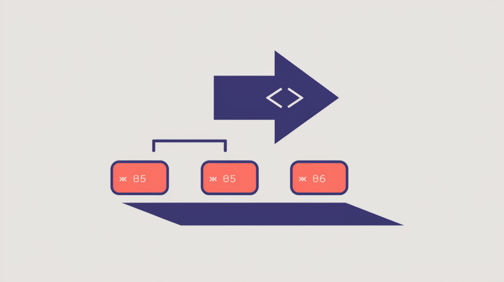Abstract illustration of a single tagged how-to directional instruction lifted from a step sequence, in RankGear indigo and coral.