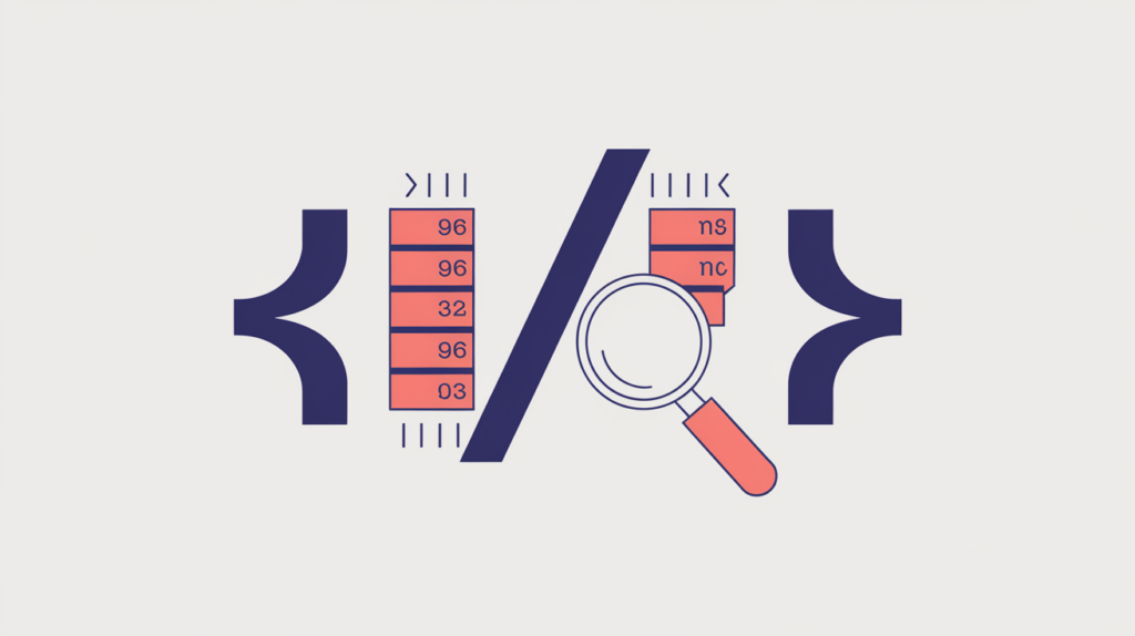 Abstract illustration of a how-to procedure split into grouped, ordered step sections detected in markup, in RankGear indigo and coral.