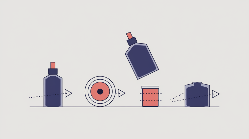 Abstract illustration of consumable how-to supplies being detected as a structured-data type, in RankGear indigo and coral.