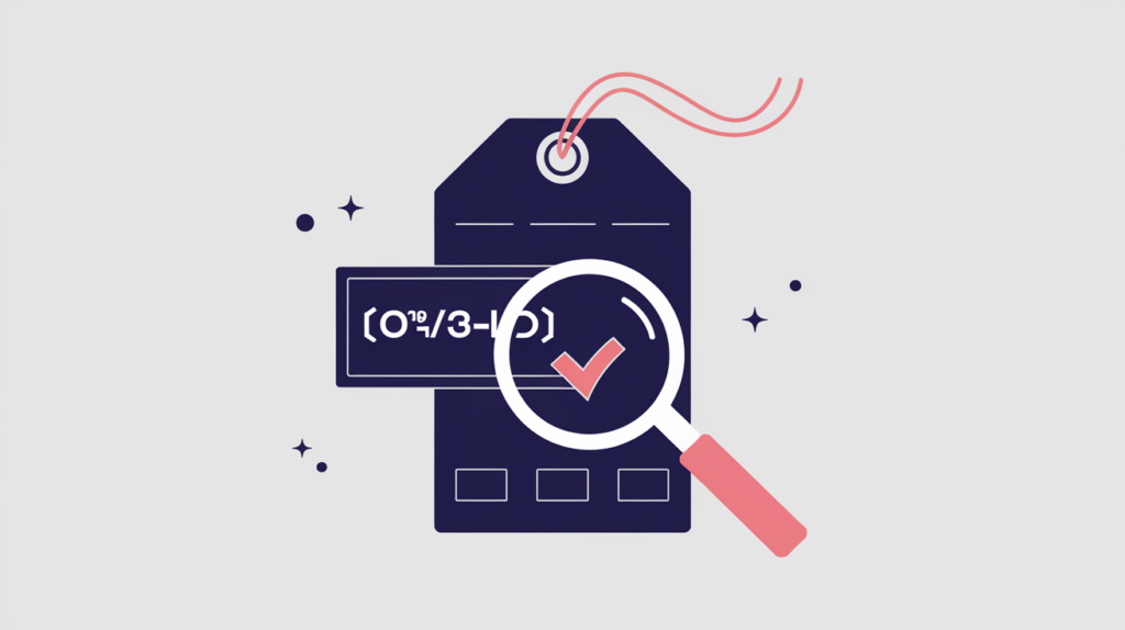 Abstract illustration of a magnifier detecting a JSON-LD Offer price tag in page source, in RankGear indigo and coral.