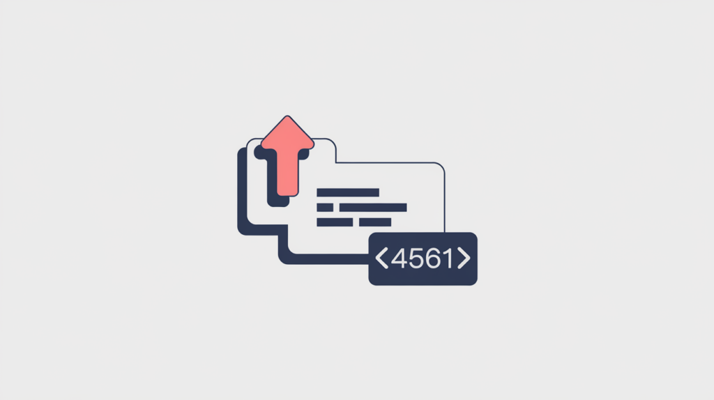 Abstract illustration of an up-vote count tag on a comment card, in RankGear indigo and coral.