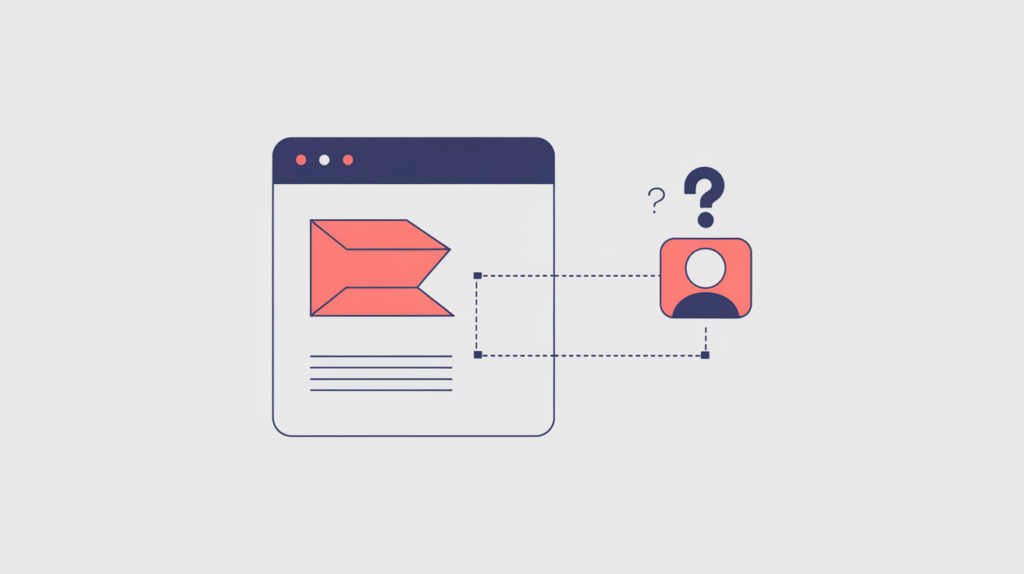 Abstract illustration of a page head meta tag linked to an unverified X account badge, in RankGear indigo and coral.