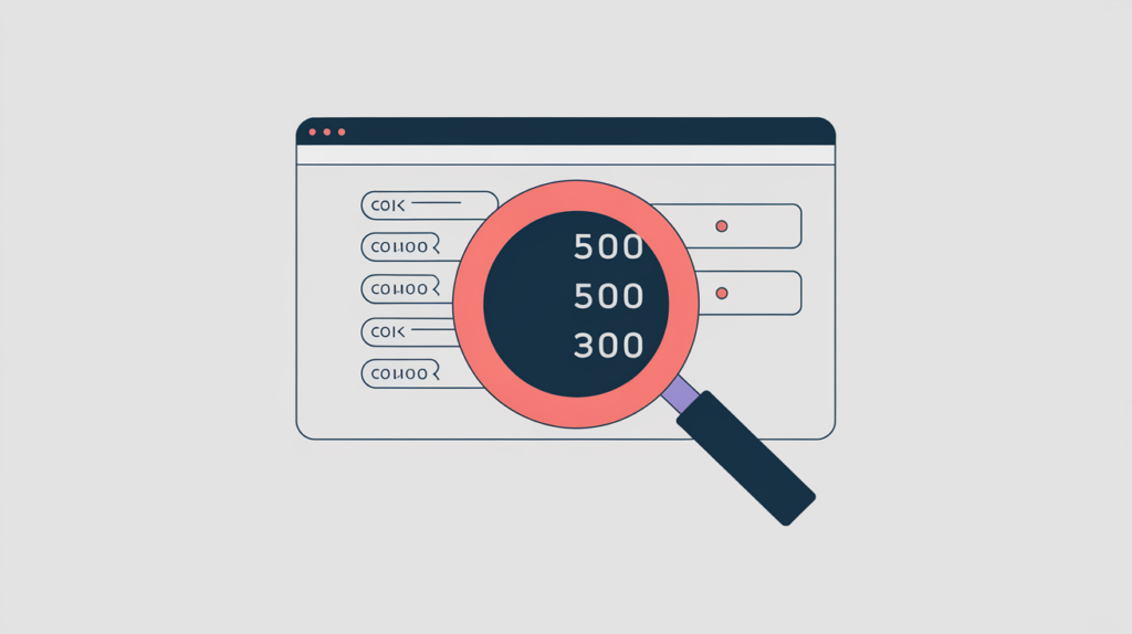Abstract illustration of counting LinkedIn company links found in a page's HTML, in RankGear indigo and coral.
