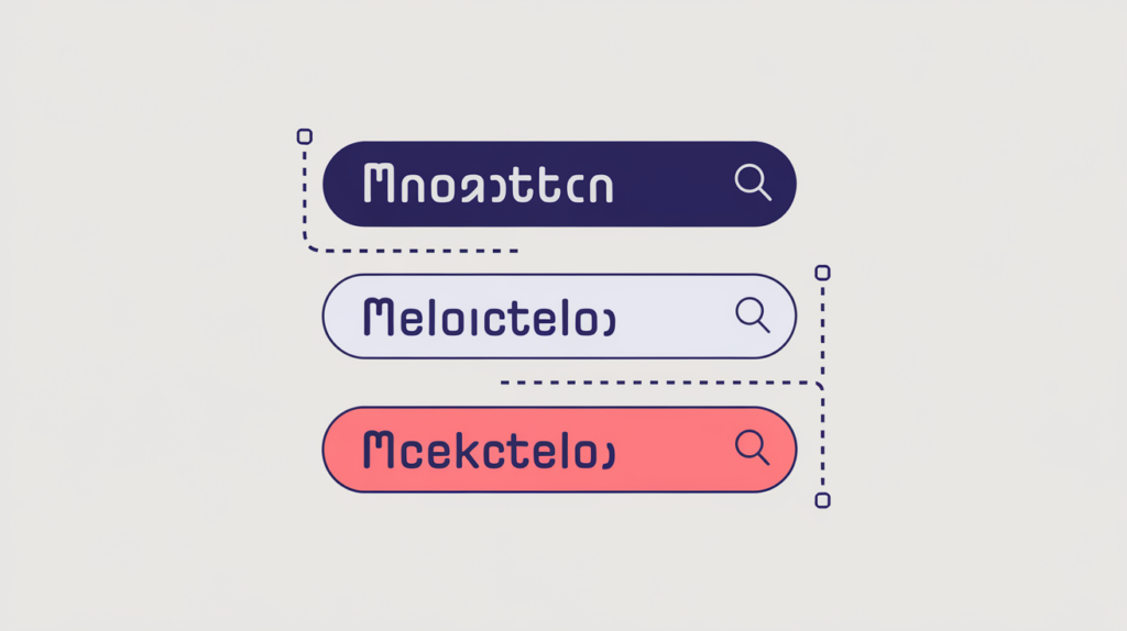 Abstract illustration of a page title carried unchanged into a search result versus a rewritten one, in RankGear indigo and coral.