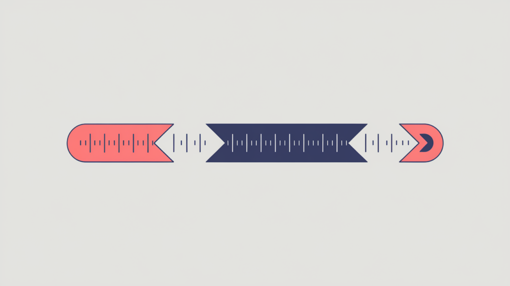 Abstract illustration of a URL's final file-name segment with counted keyword-variation matches, in RankGear indigo and coral.