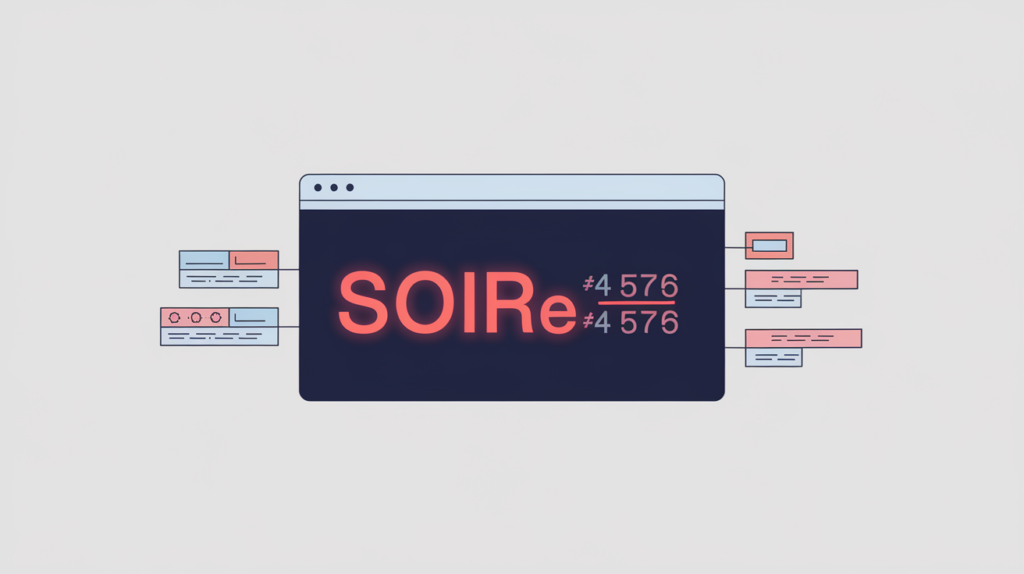 Abstract illustration of a keyword phrase counted inside a browser title bar, in RankGear indigo and coral.