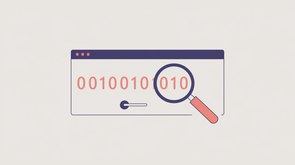 Abstract illustration of a year token detected inside a page title, in RankGear indigo and coral.